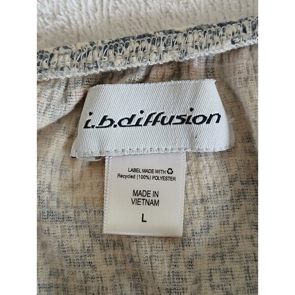 I.B Diffusion Womens Blouse Blue Floral Short Sleves Size Large - Picture 12 of 13